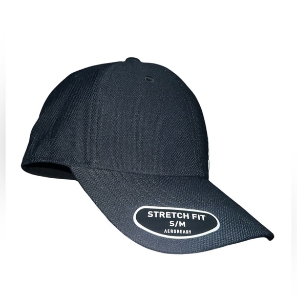 NWT Adidas Areoready Release 3 Stretch Fit S/M Black Hat - Picture 2 of 9